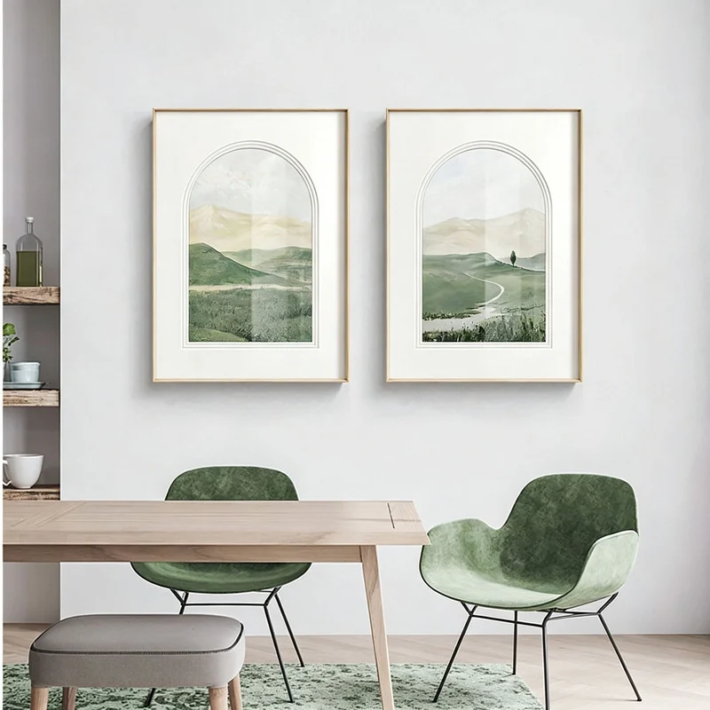 Vintage Landschaft Gerahmte Wandkunst