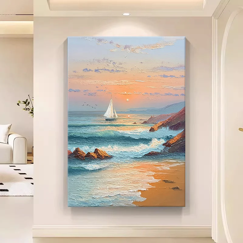 Texturiertes Seascape-Leinwandkunstwerk