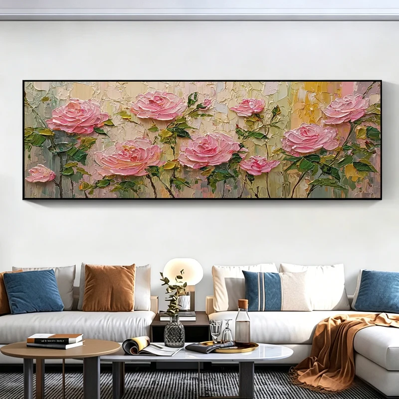 Elegante Texturierte Florale Leinwandkunst für Zuhause