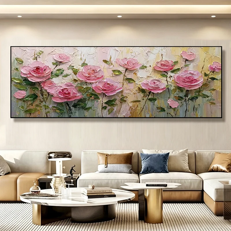Elegante Texturierte Florale Leinwandkunst für Zuhause