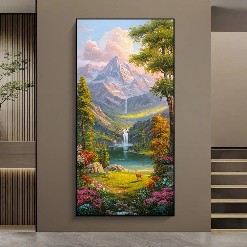 Malerei von einer landschaftlichen Berglandschaft auf Leinwand
