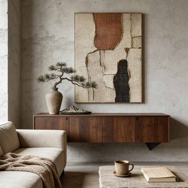 Moderne Minimalistische Geometrische Leinwandkunst