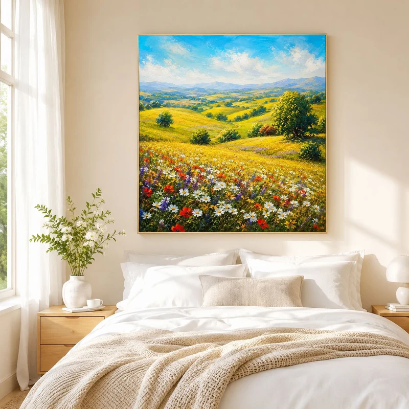 Landschaftsblumen-Leinwandkunst