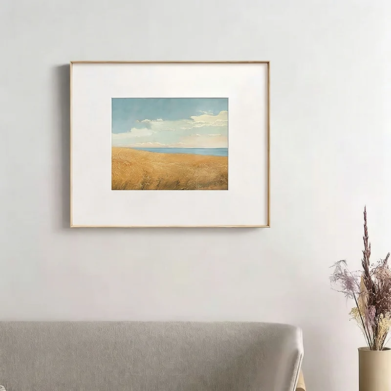 Gerahmter minimalistischer Landschaftskunstdruck