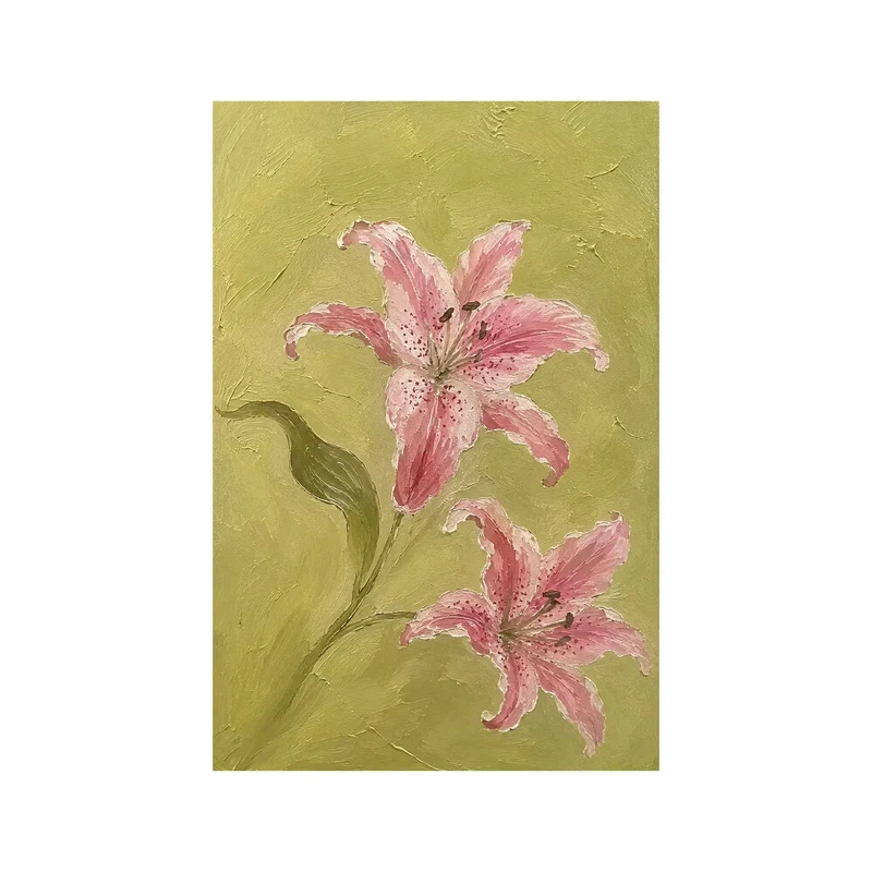 Florales Relief-Strukturiertes Leinwand-Wandbild