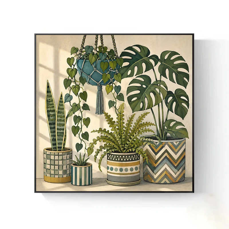 Dekorative Indoor-Pflanzen Kunst Leinwanddruck