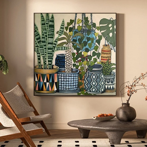 Dekorative Indoor-Pflanzen Kunst Leinwanddruck