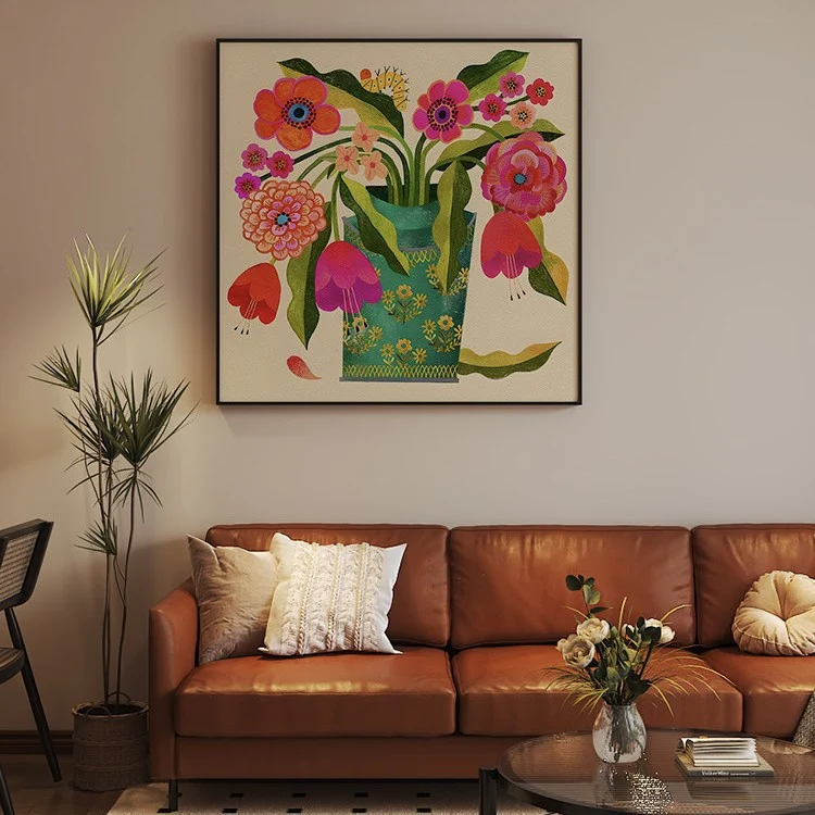 Dekorative Blumen Leinwand Kunstwerk