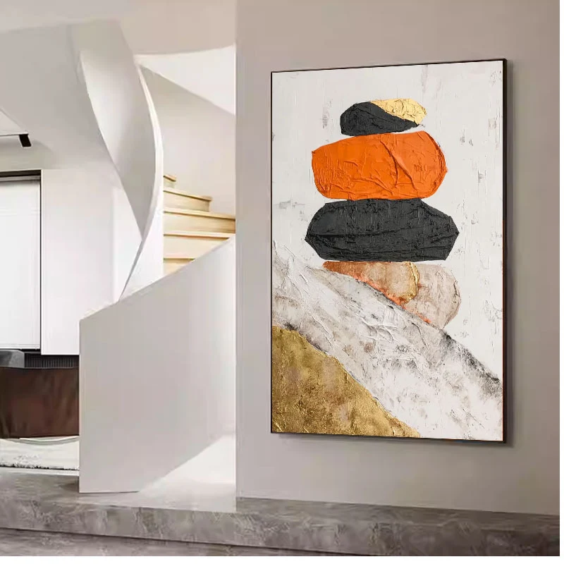 Abstrakte Texturierte Leinwand Wandkunst Dekor