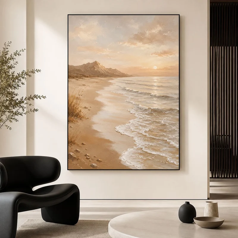 Abstraktes Küstenlandschaft Leinwand Kunstwerk