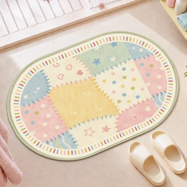 Verspielte Patchwork-Bade Matte
