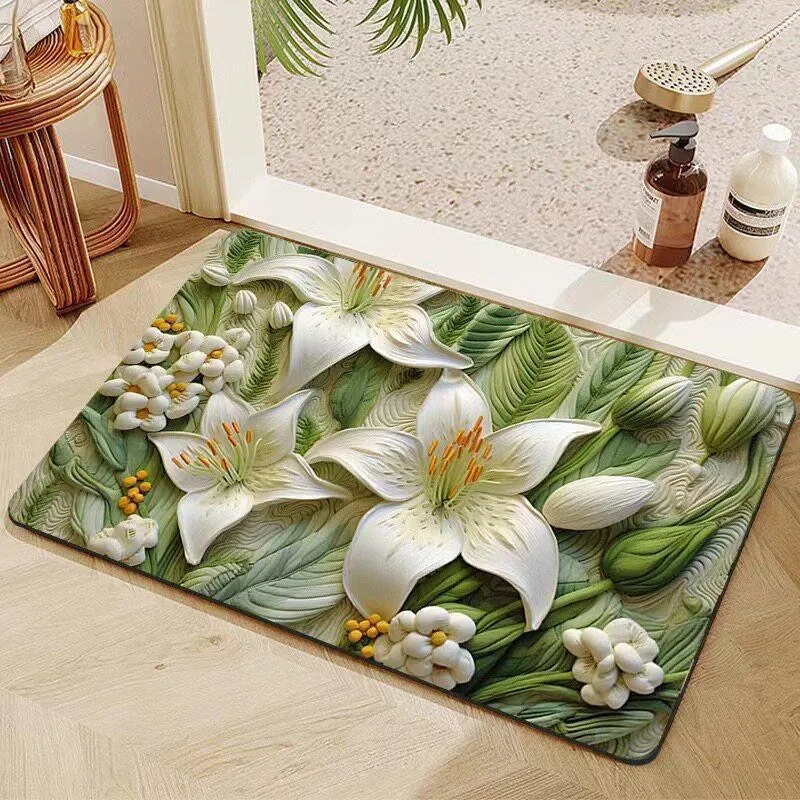 Elegante florale dekorative Badmatte