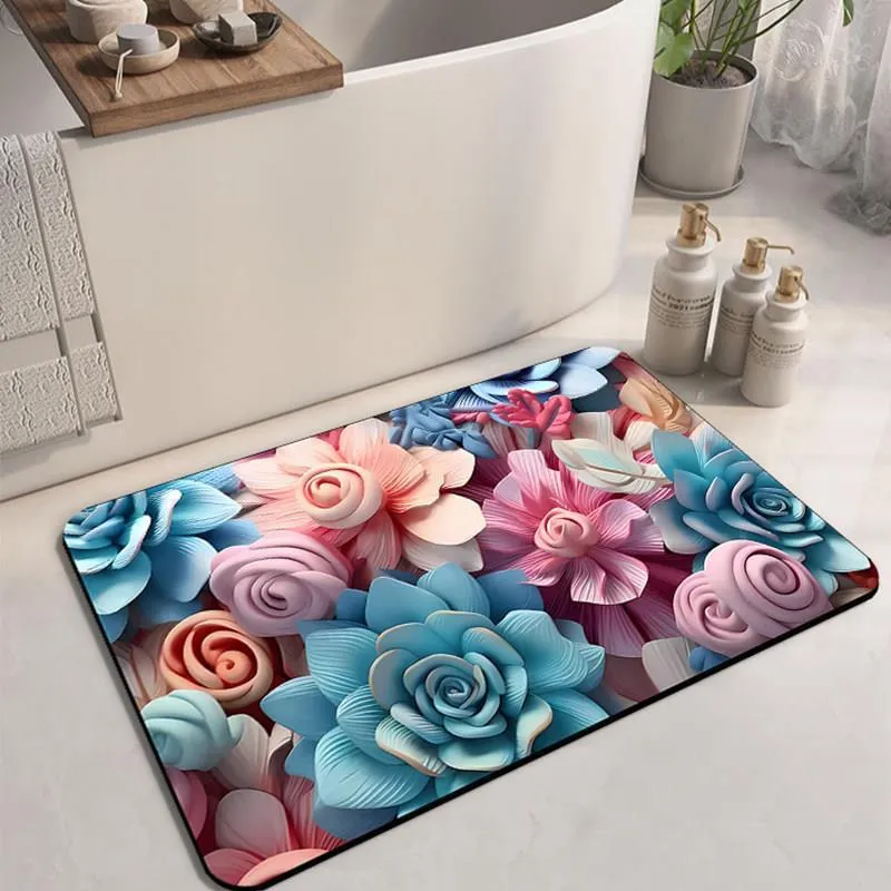 Elegante florale dekorative Badmatte