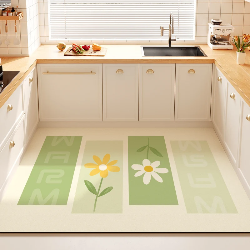 Dekorativer Floral-Zitat-Küchenmatte für Zuhause