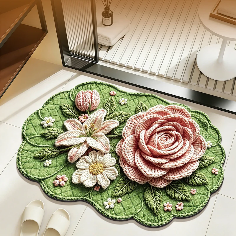 Dekorative florale Plüschbereichsmatte für Innenräume