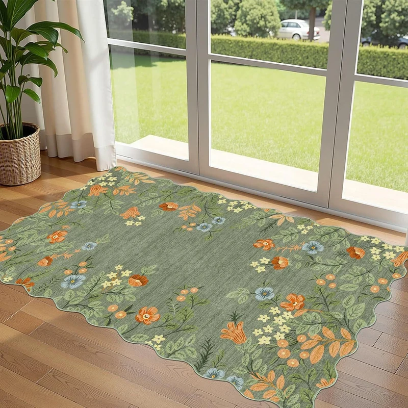 Eingangsmatte mit Blumenmuster, waschbar