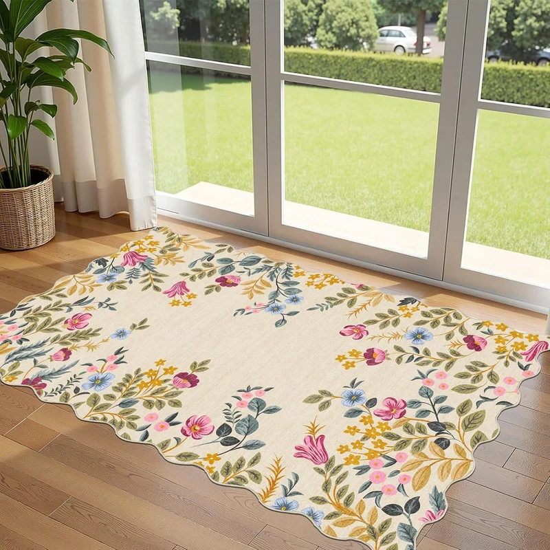 Eingangsmatte mit Blumenmuster, waschbar