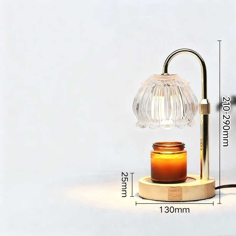 Wachsschmelz-Lampe mit Holzsockel