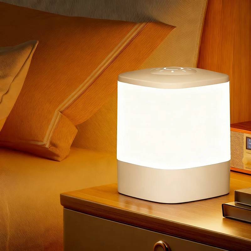 Nachttischlampe mit Uhr und Touchsteuerung