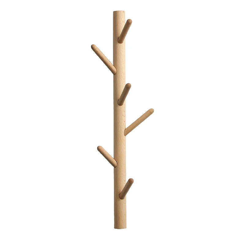 Holz-Wandgarderobe in Baumform, nordisches Design