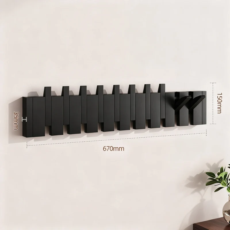 Holz-Wandgarderobe aus Buche, 3–12 Haken