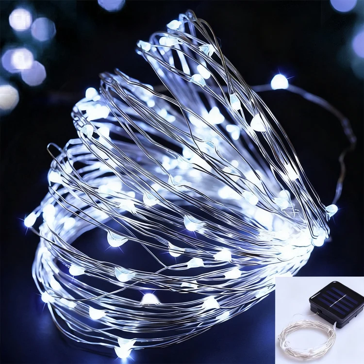 Solar-Kupferdraht-Lichterkette mit Fernbedienung