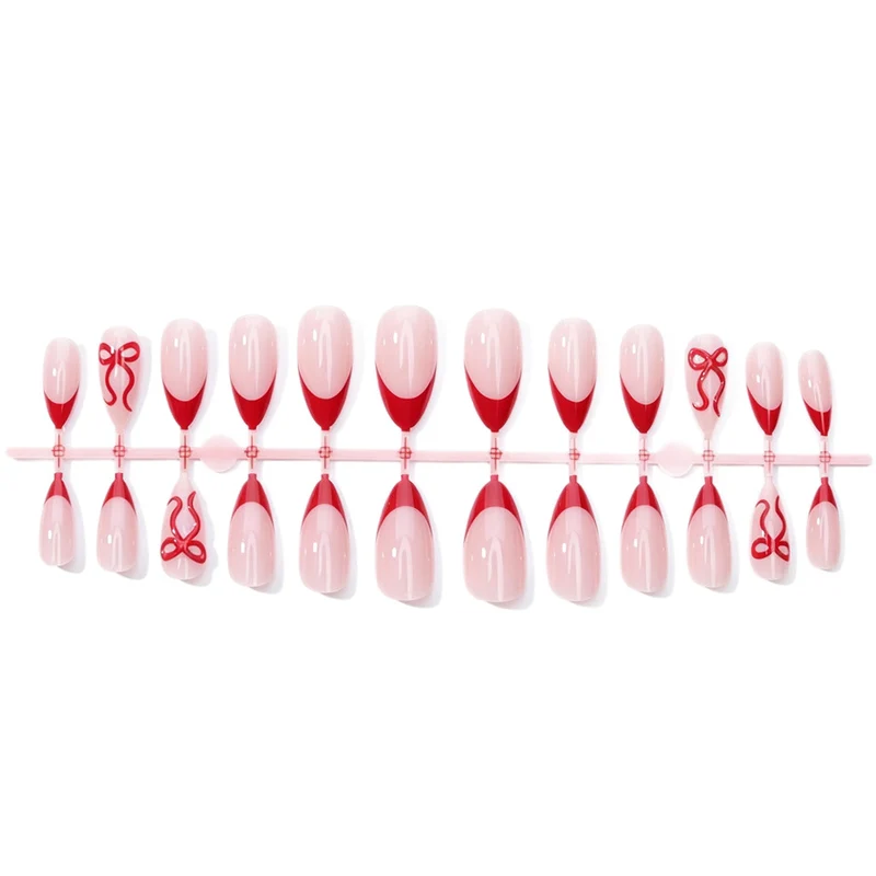 Elegantes Zweifarbige Press-On Nagel Set Karnz