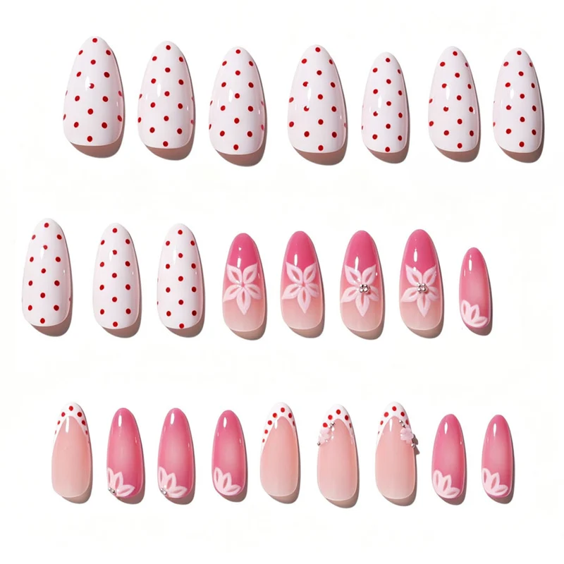 Dekorative Florale Stiletto Nagelkunst Kollektion Karnz