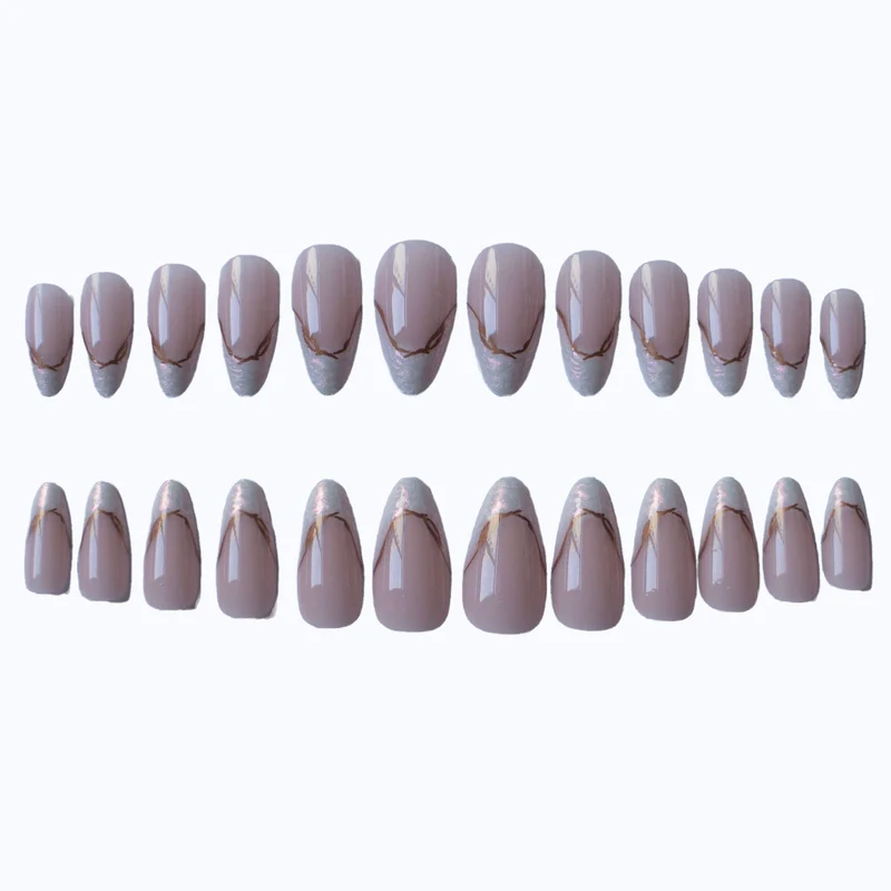 Stilvolle Lange Stiletto Press-On Nägel Karnz