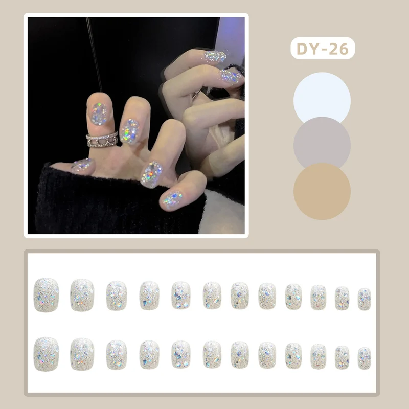 Glitzerndes Gel Aufklebe-Nagelset Karnz