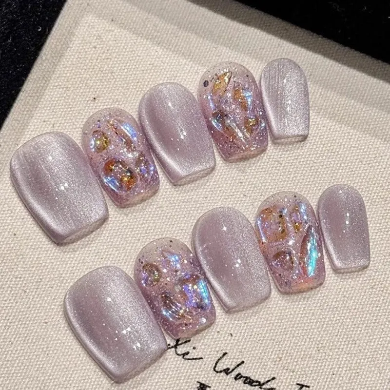 Glitzerndes Acryl Press-On Nagelset Karnz