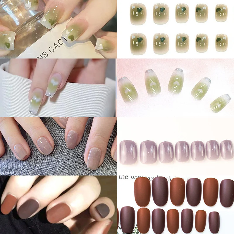 Elegantes Glänzendes Press-On Nagelset Karnz