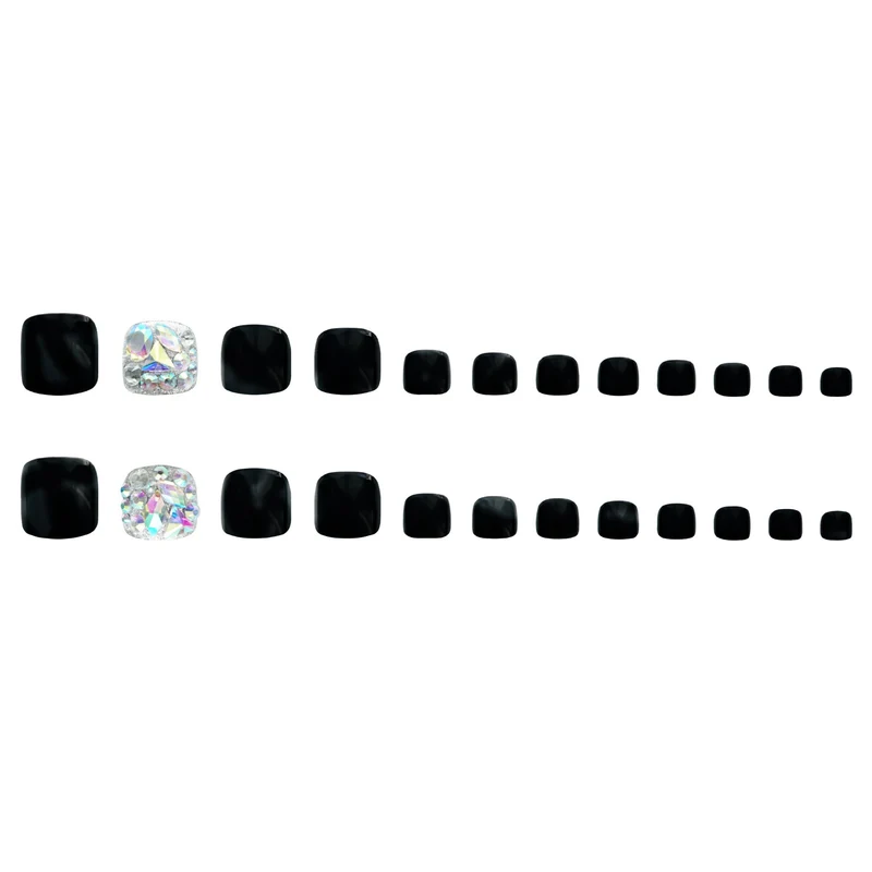 Premium Strass- Verzierte Press-On Fußnagel Set Karnz
