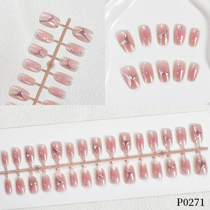 Premium Künstlerische Press-On Nagelset Karnz