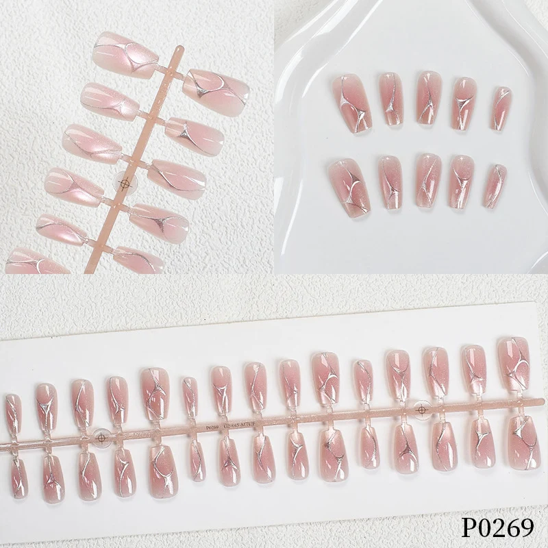 Premium Künstlerische Press-On Nagelset Karnz
