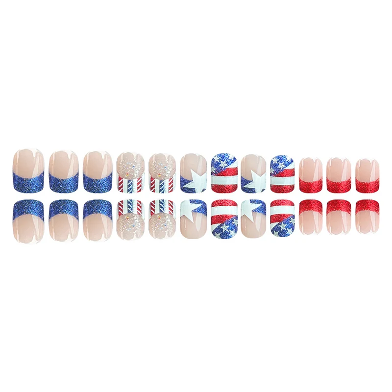 Patriotisches Themen-Press-On-Nagel-Set Karnz