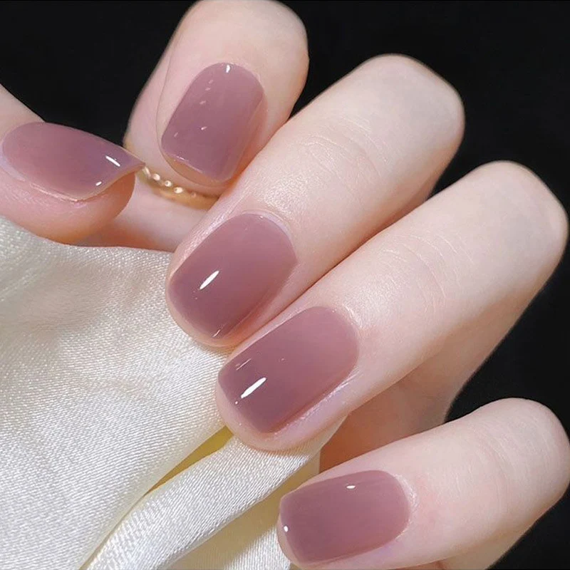 Minimalist Glänzendes Press-On Nail Set Karnz