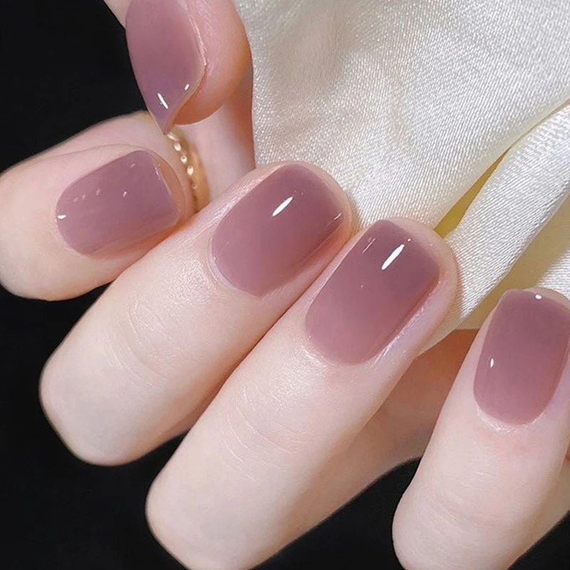 Minimalist Glänzendes Press-On Nail Set Karnz