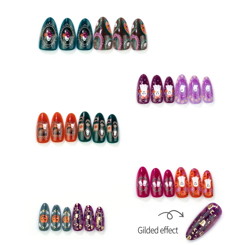 Halloween-Themen Dekorative Press-On Nagelset Karnz