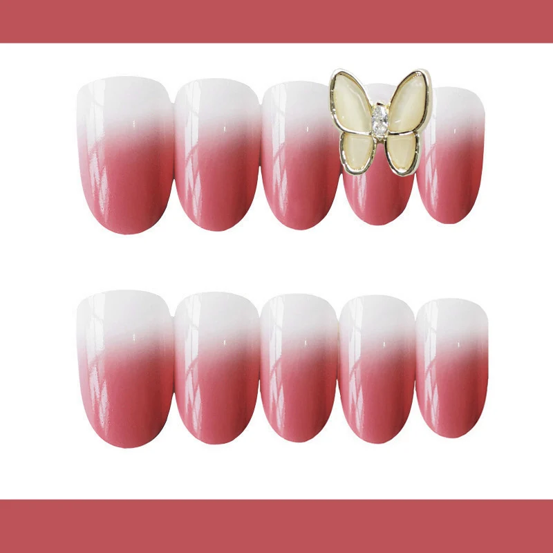 Glänzendes Ombre Press-On Nagelkunst Set Karnz