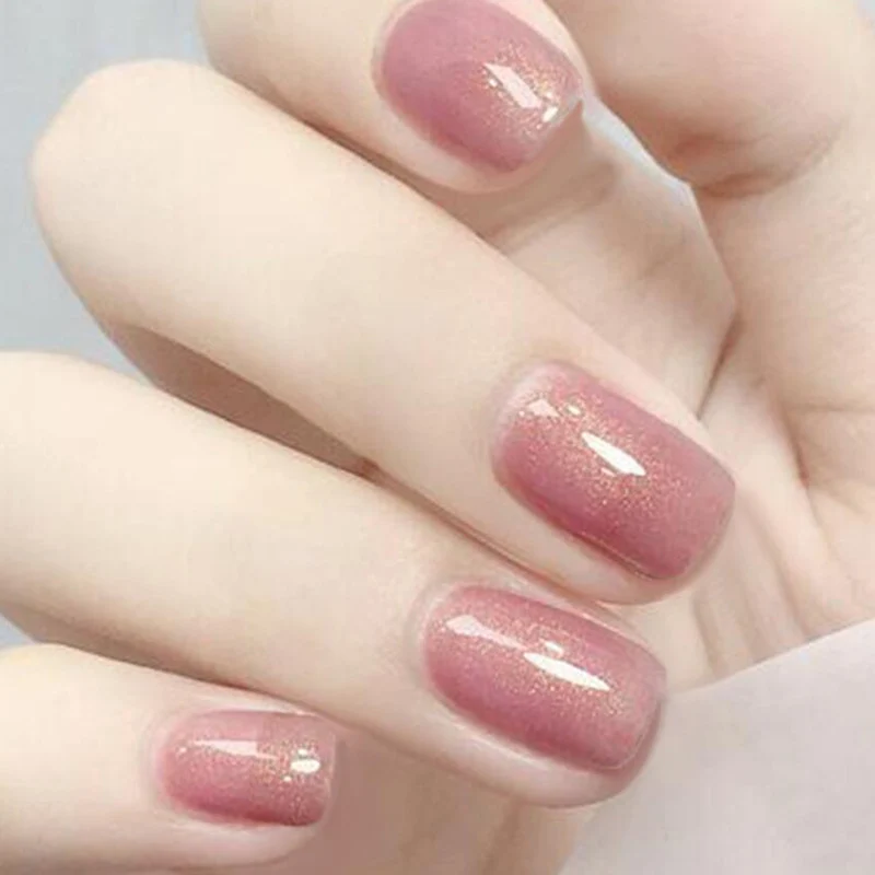 Glitzernde Gel Press-On Nägel Karnz