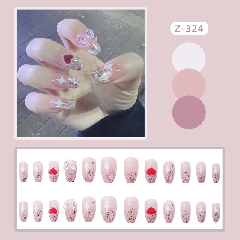 Glamouröse mit Strass verziertes Aufklebnagel-Set Karnz 1790727203