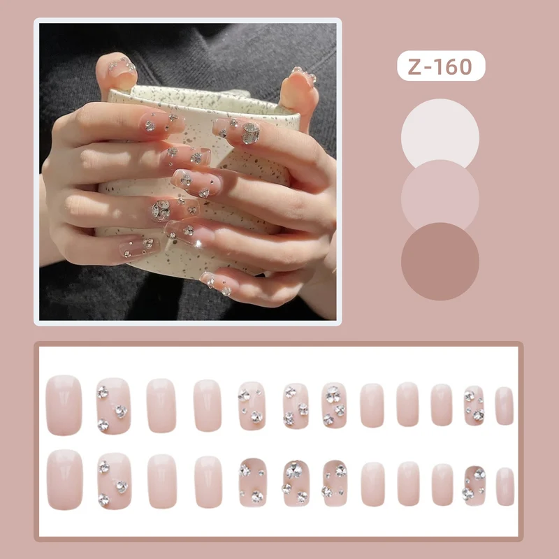 Glamouröse mit Strass verzierte Drucknägel Karnz