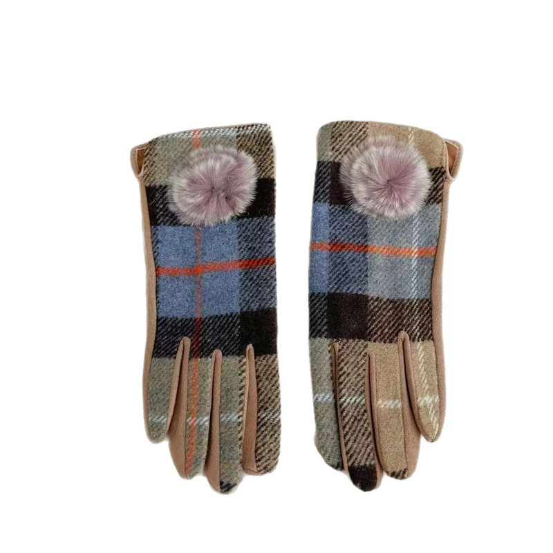 Warme Plaid Muster Touchscreen Handschuhe Karnz
