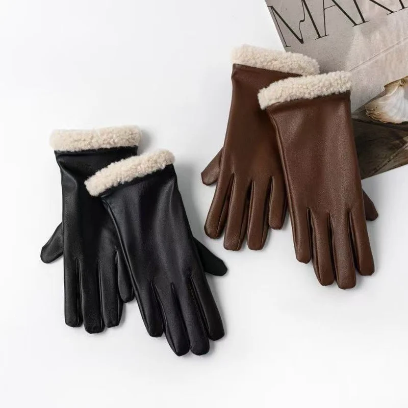 Premium isolierte Leder Touchscreen-Handschuhe Karnz