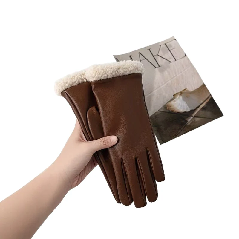 Premium isolierte Leder Touchscreen-Handschuhe Karnz