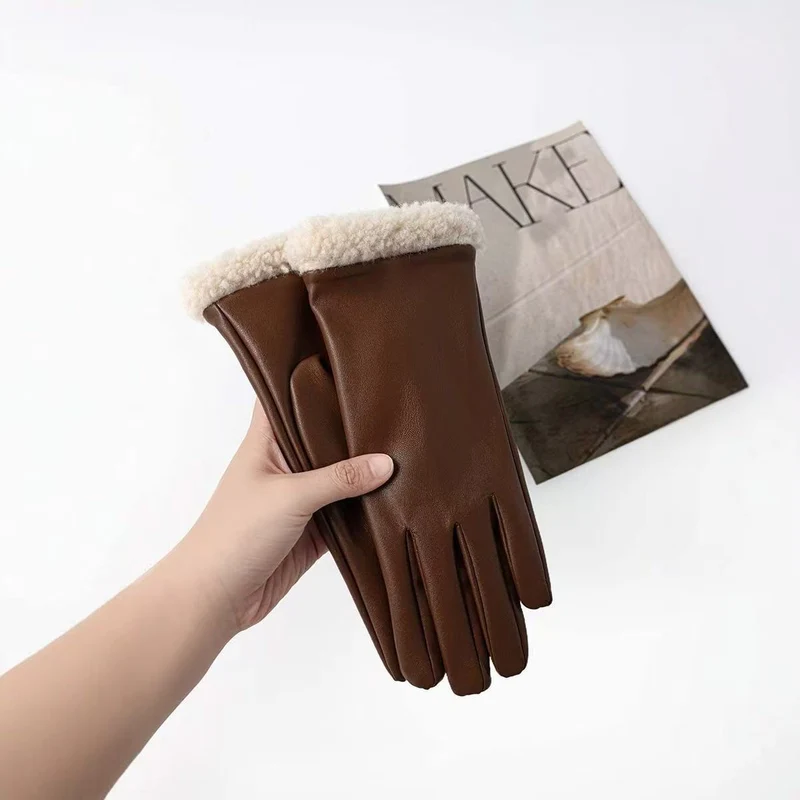 Premium isolierte Leder Touchscreen-Handschuhe Karnz