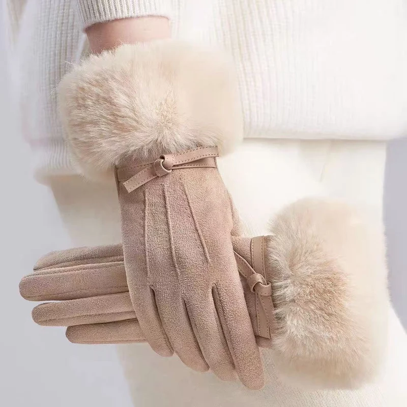 Plüschfell Bündchenhandschuhe Karnz