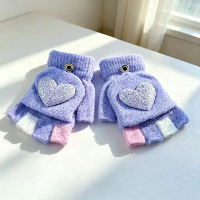 Verspielte Herz-Themen Fingerlose Handschuhe Karnz