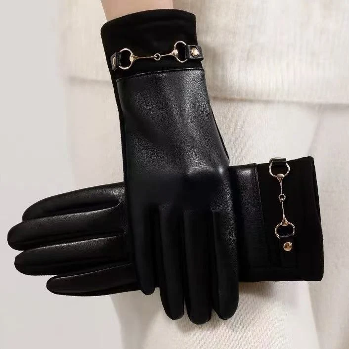 Luxuriöse Leder-Touchscreen-Handschuhe Karnz